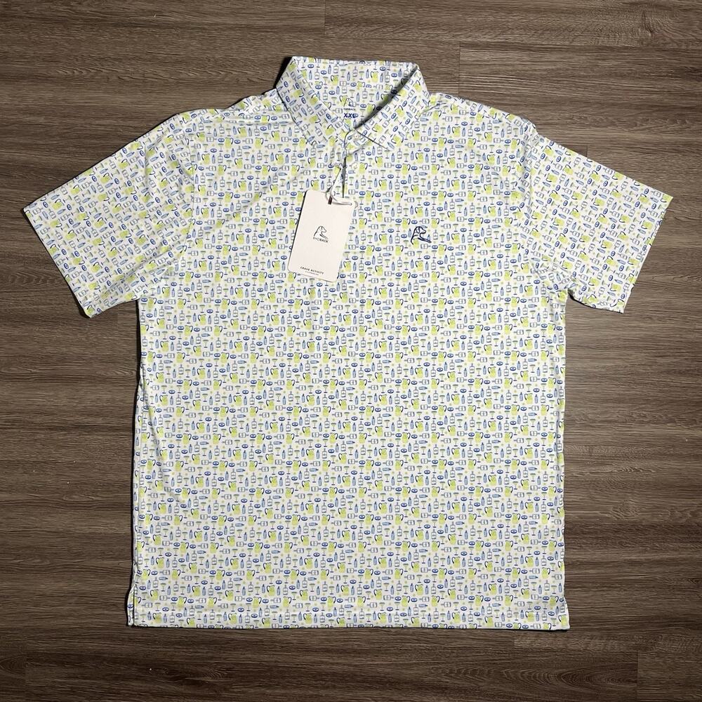 Rhoback The Margarita Polo Men's XXL White Golf Performance Stretch NWT